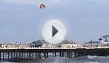 Kitesurfer flies over Brighton Pier
